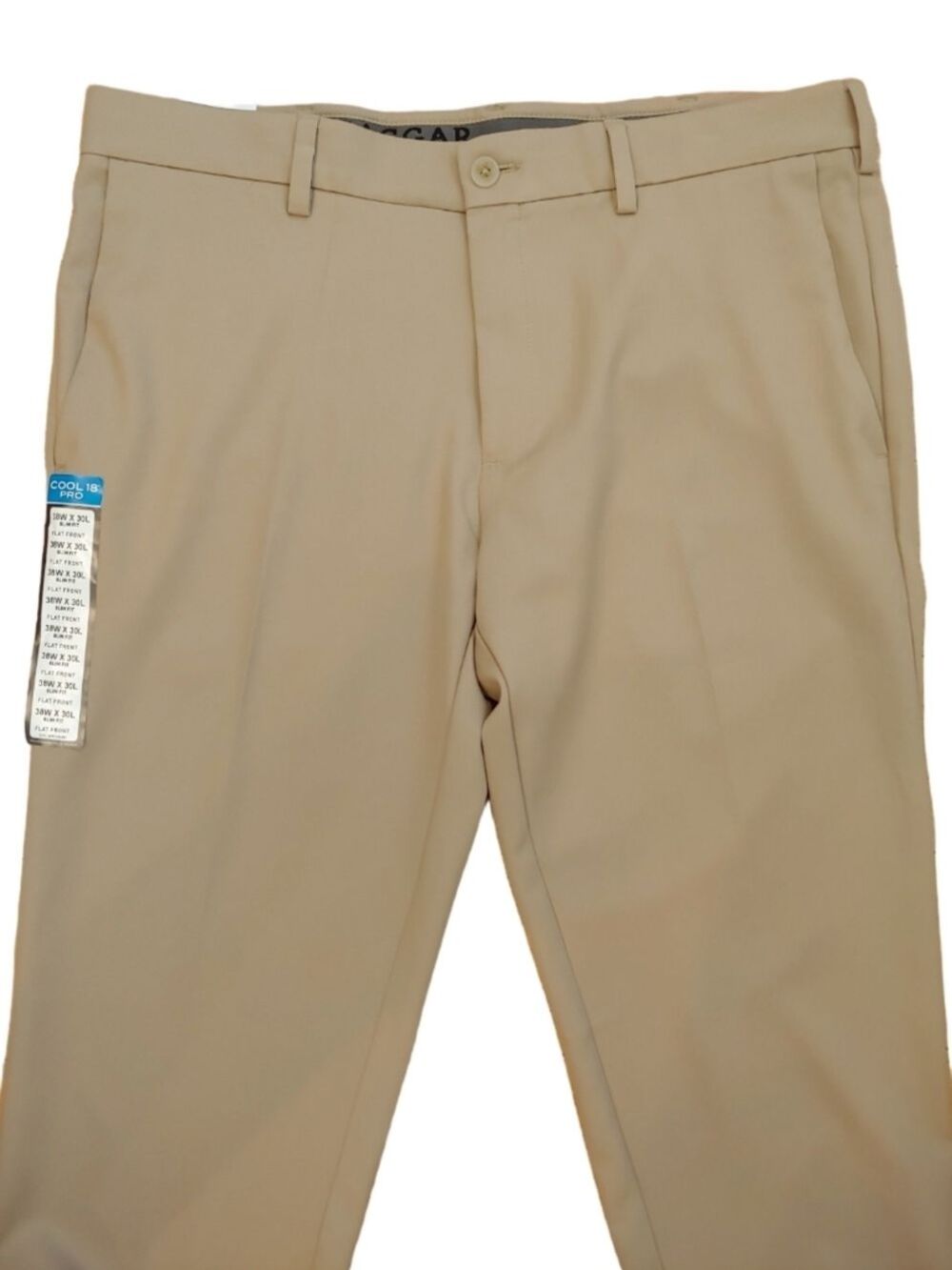 Haggar Cool 18 Pro Slim Fit Men's Khaki Pants 38Wx30L New NWT